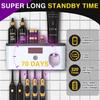 No Drilling Electric Toothpaste Dispenser Solar Charging Smart Toothbrush Organizer