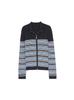 Yangzi Women's French Stripe Double-Zip Cardigan Sweater