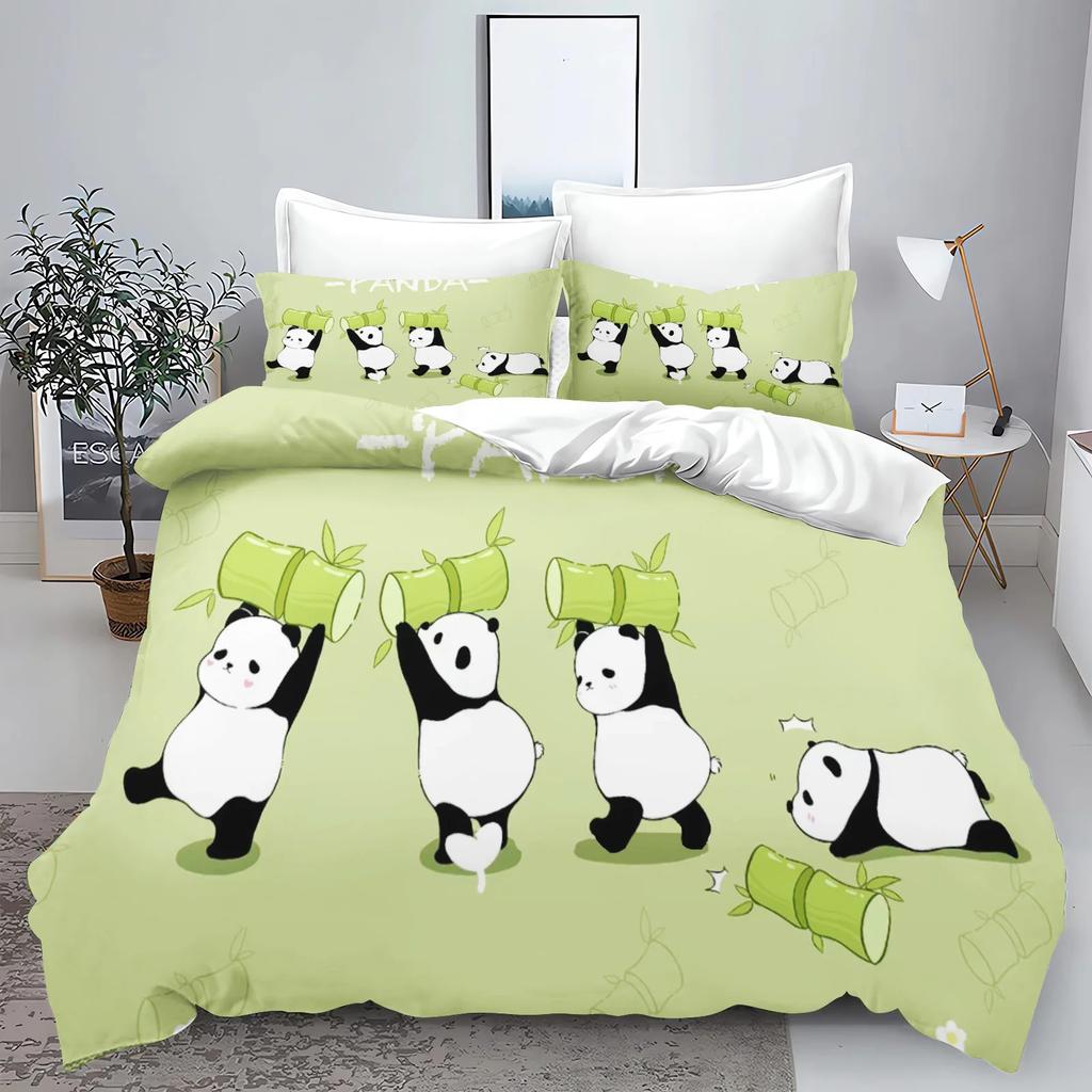 3D Children'S Bedding Set Cotton Covers 3-Piece 1 Quilt Cover  Polyester Home Decor Panda Duvet Cover Set