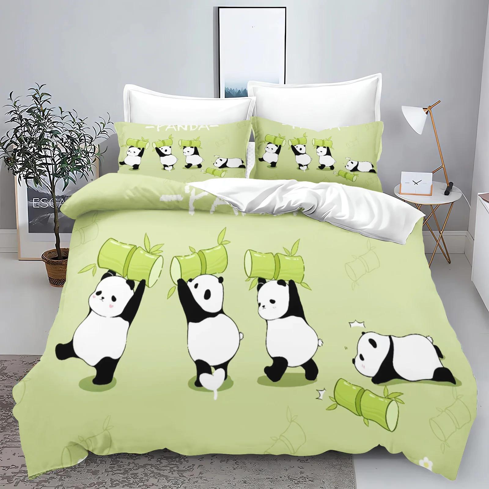 

3D Children S Bedding Set Cotton Covers 3-Piece 1 Quilt Cover Polyester Home Decor Panda Duvet Cover Set 135x200cm