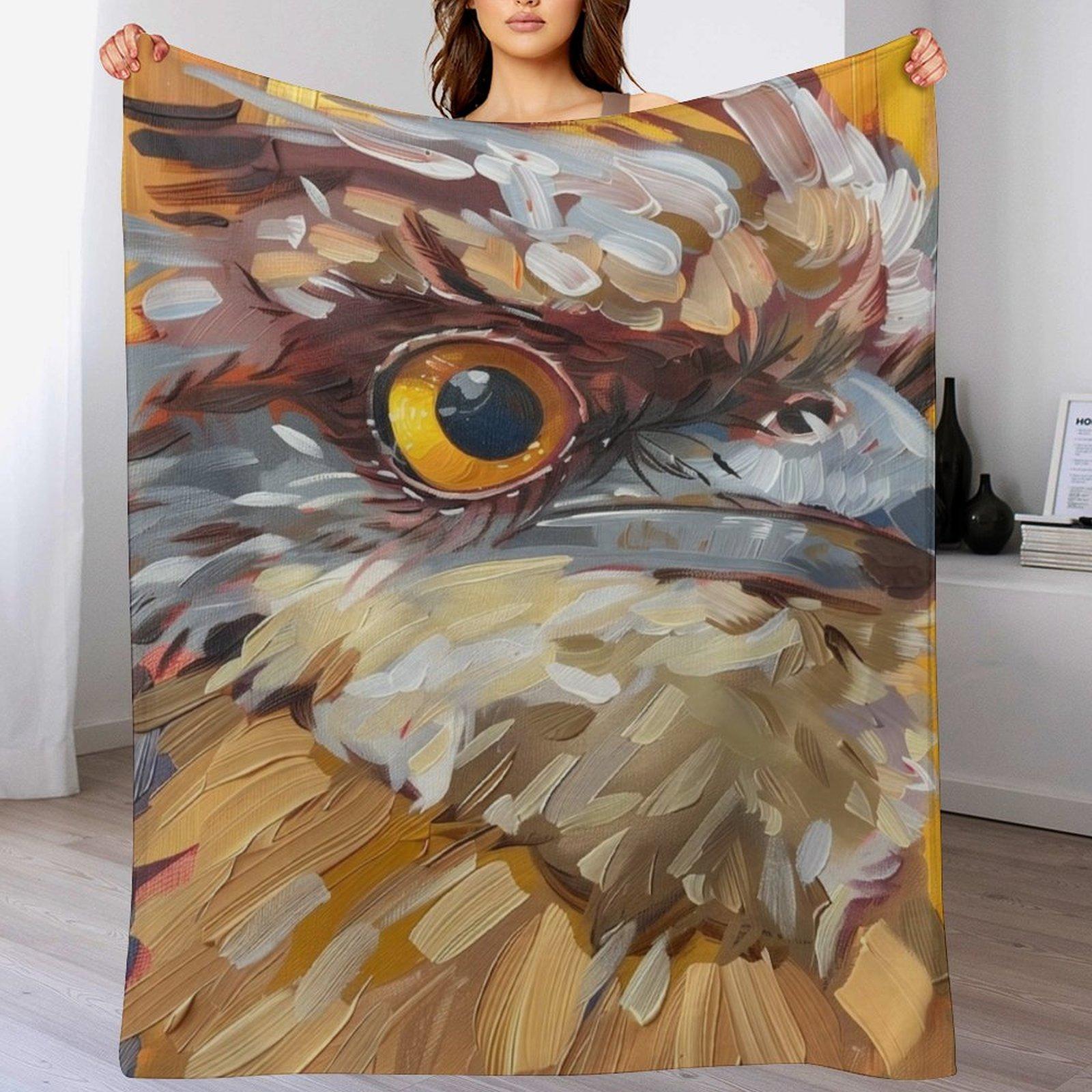 Tawny Frogmouth Bird Throw Blanket Luxurious Soft Blanket Holiday Gift for Family 102x76cm(40x30in)