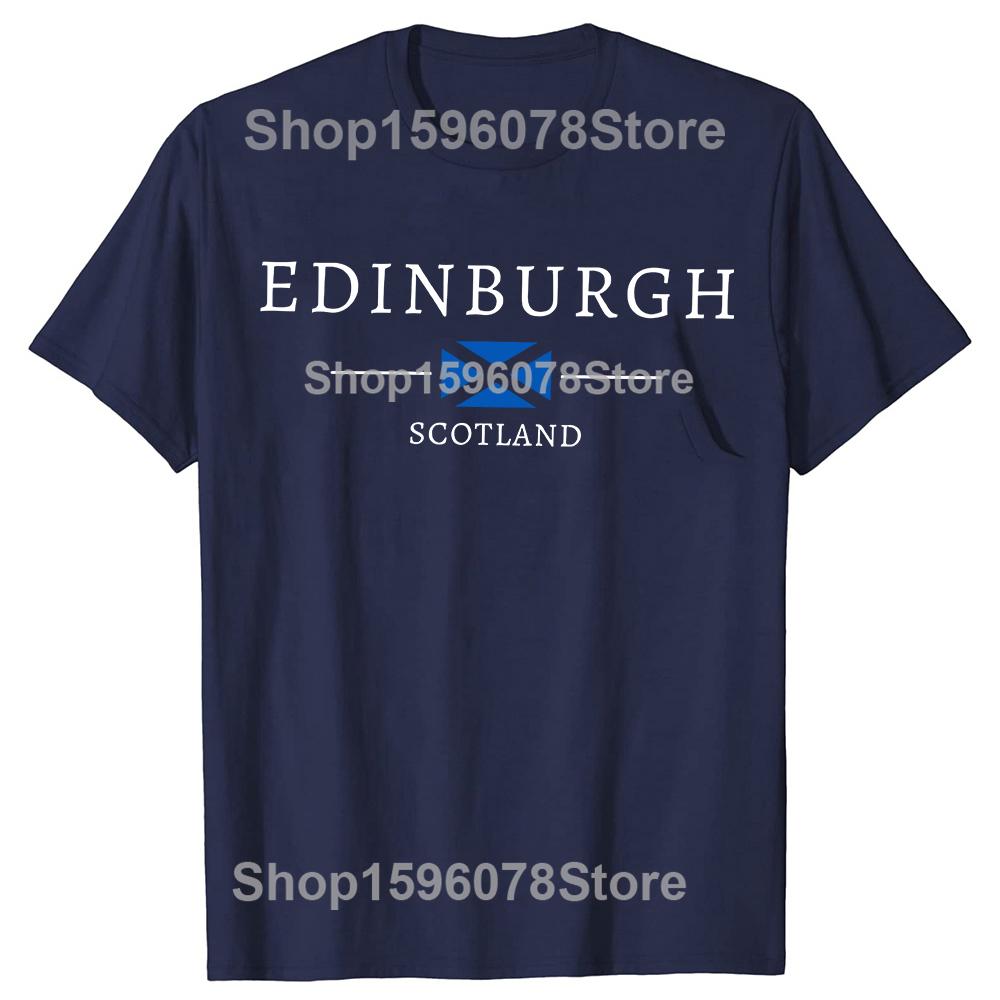 Edinburgh Scotland Tourist Souvenirs Best Friend T Shirts Men Humor Streetwear Tee Shirt Short Sleeve Unisex Loose Clothing