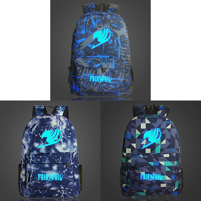 Fairy Tail Backpack Canvas School Bag With Zipper For Students Travel