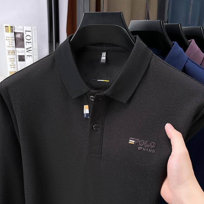 Men's Long Sleeve Lapel Polo Shirt - Versatile Casual Base Layer for Spring and Autumn.