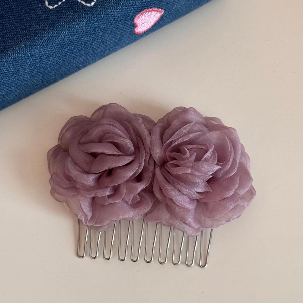 Mist Veil Rose Shadow Hair Comb: Elegant, Stylish Updo Accessory