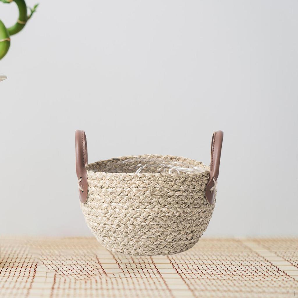 Woven Planter Basket Flower Pot Organizer Decorative Storage Basket, Plant Holder for
