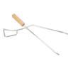 Fire Pit Tongs Heavy Duty Stainless Steel Lengthen Widen Thicken Beech Wood Handle Fire Tongs for