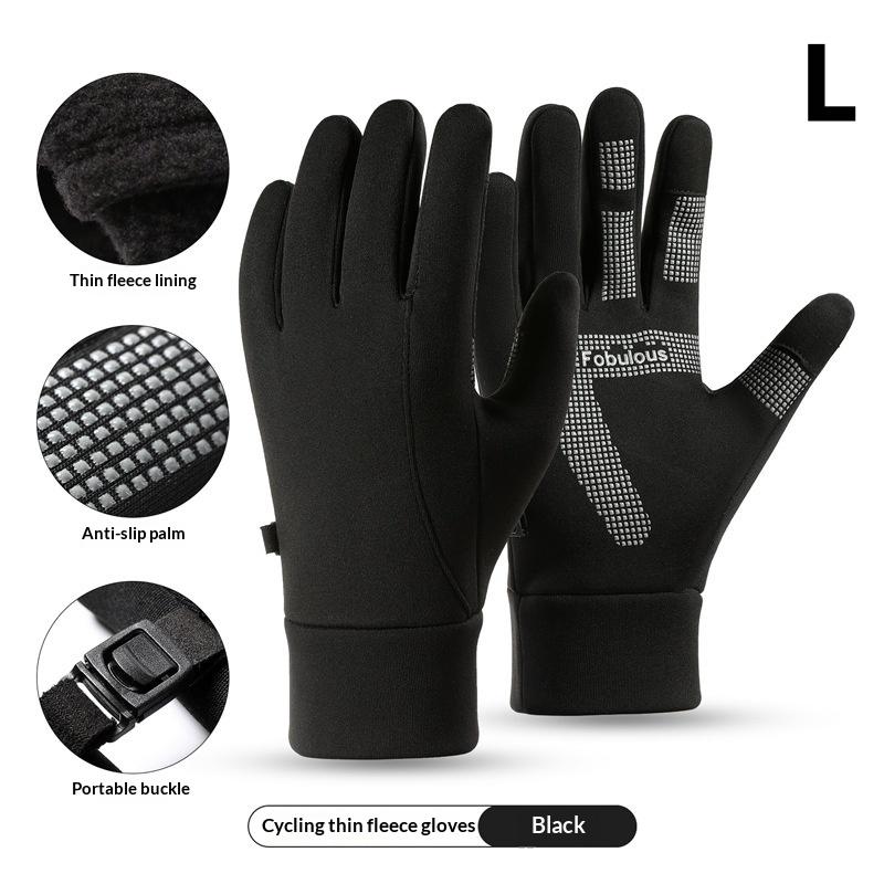 

Осень Зима Уличные Велосипедные Перчатки Тренажерный Зал Фитнес Спорт Бег Теплые Сенсорные Нескользящие Перчатки Мотоциклетные Перчатки Мужские Черные L чёрный