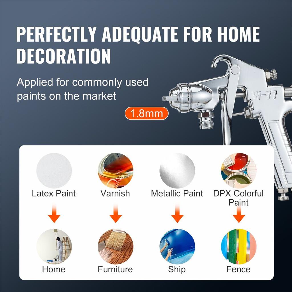 Spray Paint Pressure Pot Tank, 2L/0.5gal Lightweight Air Paint Pressure Pot, 1.8mm Nozzle Spray Paint Gun 3m Hoses for Home Decoration Architecture