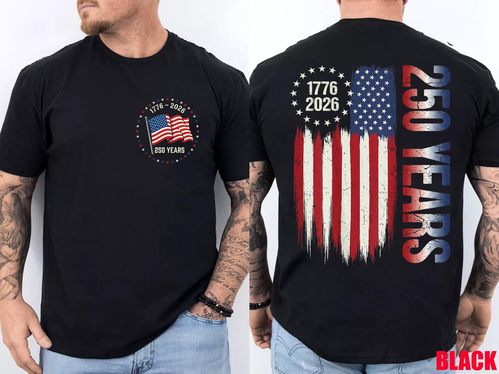 America 250 Butterfly Flag Patriotic Graphic Tee XXXXL