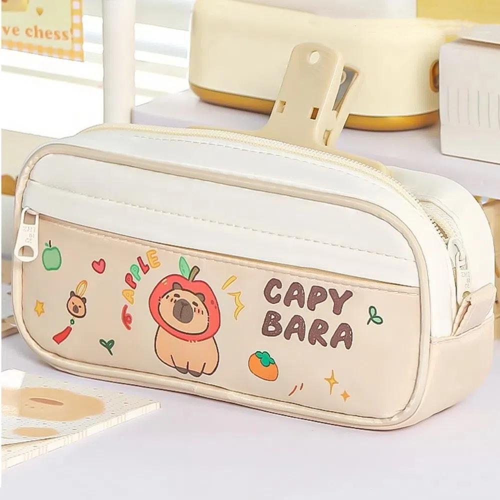Large Capacity Capybara Stationery Bag Desktop Storage Cartoon Pencil Bag  Student