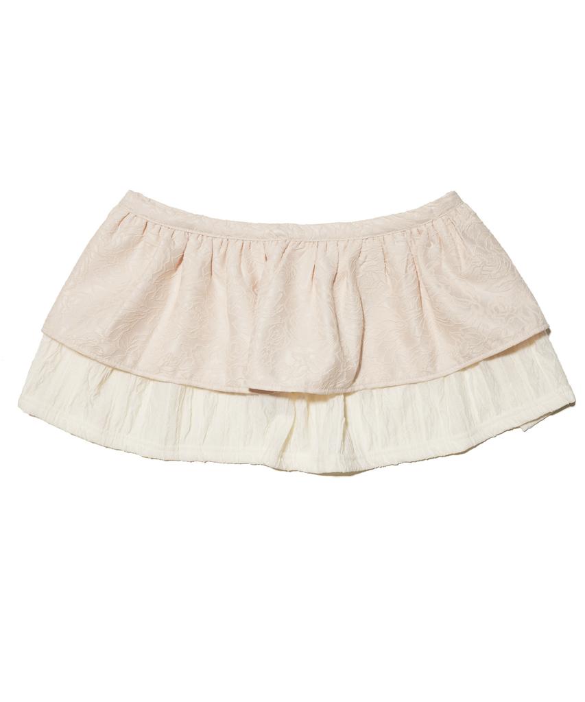 Telelu Short Layered Skirt Ivory