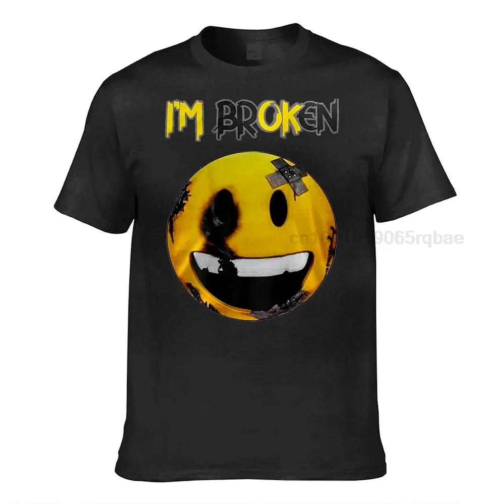 Confused Smile Im Broken Invisible Illness Im Ok Broken Black Size S3xl 100 Cotton Unisex T Shirt Unisexs Tee