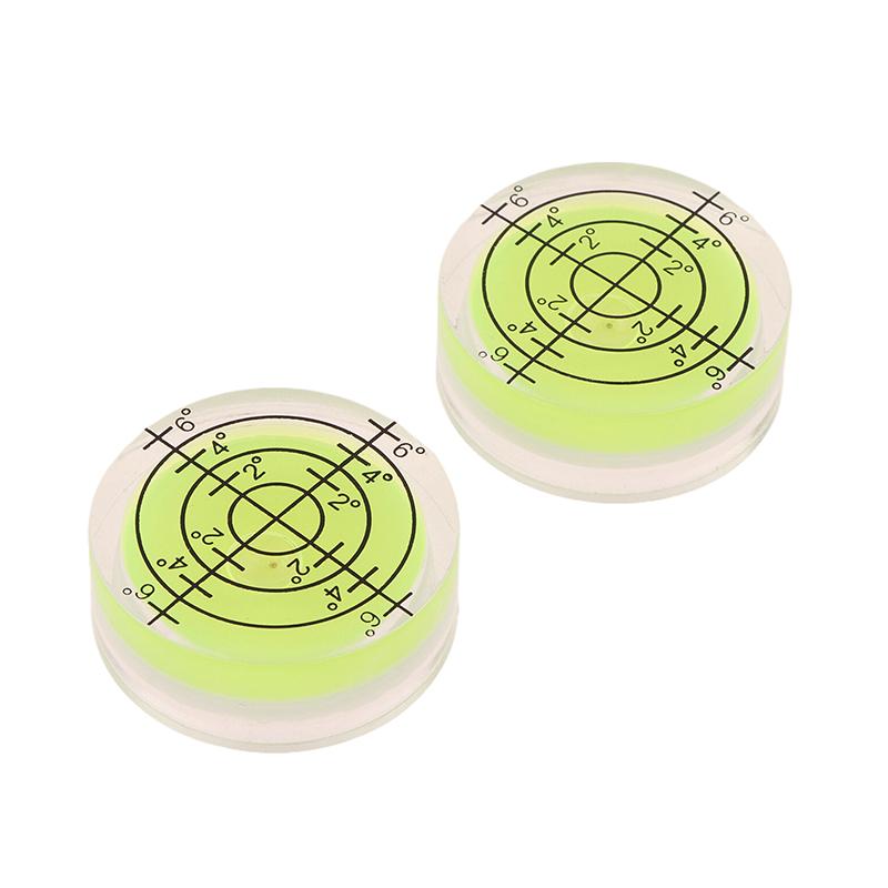 2 Stück 32 mm Libelle Oberflächen-Gradmarkierungs-Wasserwaage Rundes Messgerät Acryl für Bau Handwerkzeuge Teile