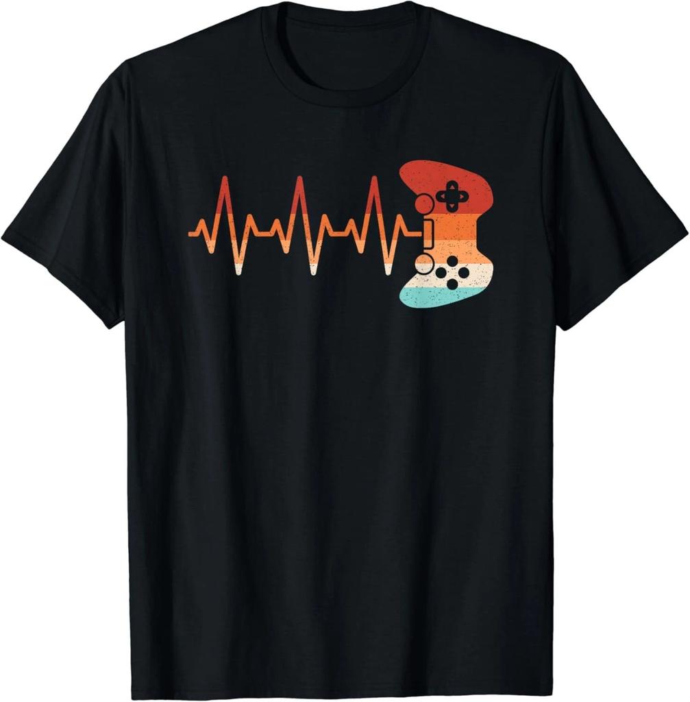 Gamer Heartbeat Video Games Retro Gaming Men Boys Gift Unisex T-Shirt