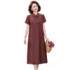 2026 Summer New Arrival: Chinese Style Plus Size Short Sleeve Dress for Middle-Aged and Elderly Women