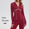 Women's European & American Spring/Autumn Yoga Jacket - Zipper, Long Sleeve, Fitness, Running & Cycling Slim Top