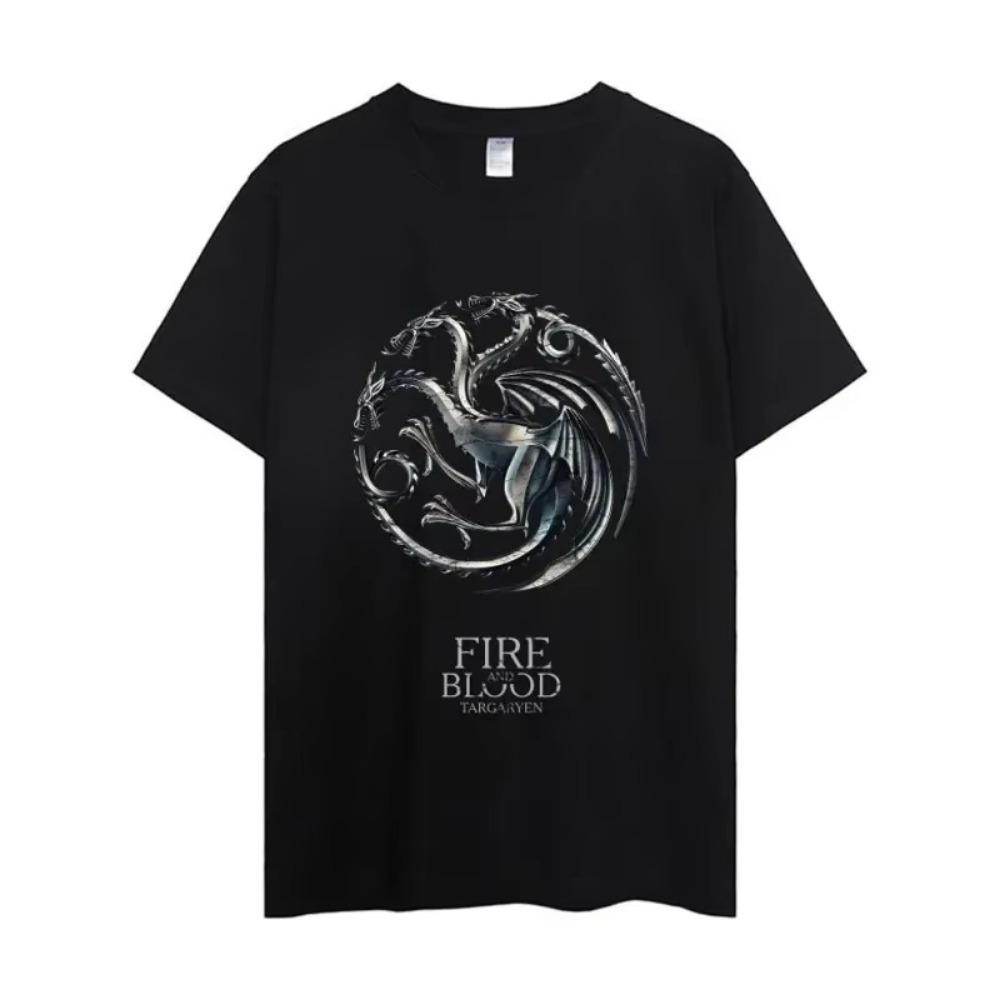 House of the Dragons T Shirt Men Couple Combination Clothes Short Sleeve Collar Fashion Woman Cotton