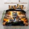 3D Digital Dreamcatcher Tiger Duvet Cover Set (1 duvet cover + 1/2 pillowcases no inserts) - Soft Comfortable Breathable