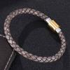 Vintage Men Women Leather Bracelet Charm Stainless Steel Buckle Bracelets Bangles Women Jewelry Gift