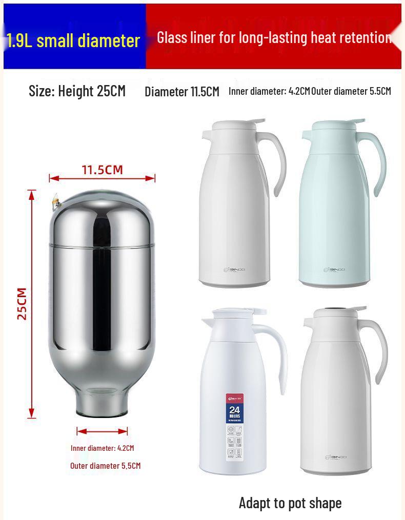 Termo de Vidrio al Vacío con Revestimiento Interior: 1L, 1.3L, 1.6L, 1.9L, 5lb, 2.08lb, 3.2lb