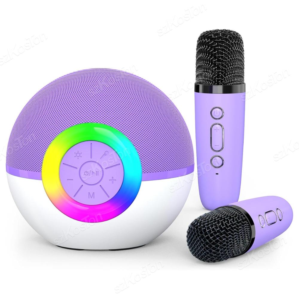 

Беспроводные комплекты микрофонов для караоке Мини Портативный Bluetooth-динамик Караоке-машина Домашняя вечеринка Подарки на Рождество и день рождения