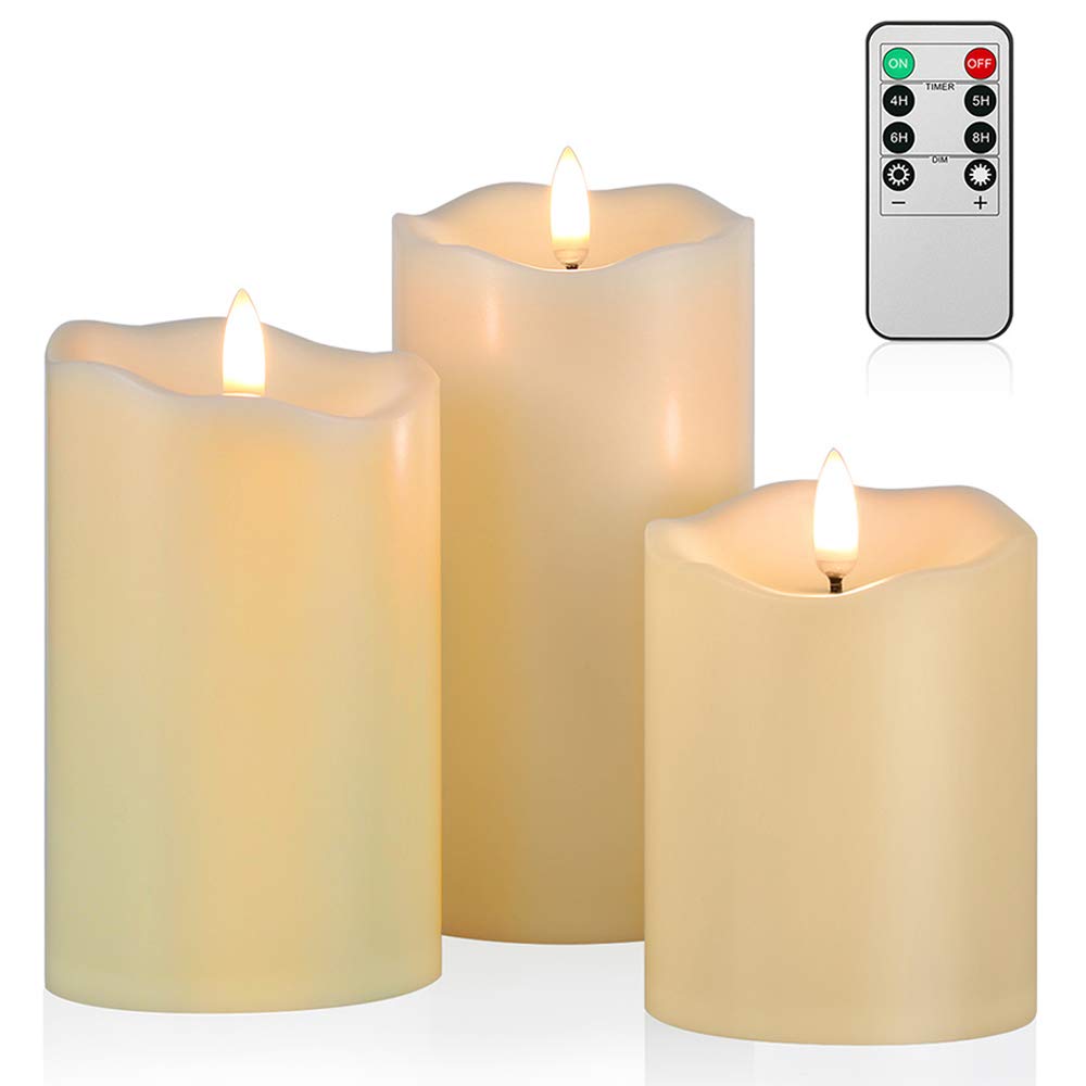 Flickering Flameless Candles 3Pcs/Set Remote Control LED Candles Easter Candle For Home Outdoor Indoor Wedding Decor Lighting