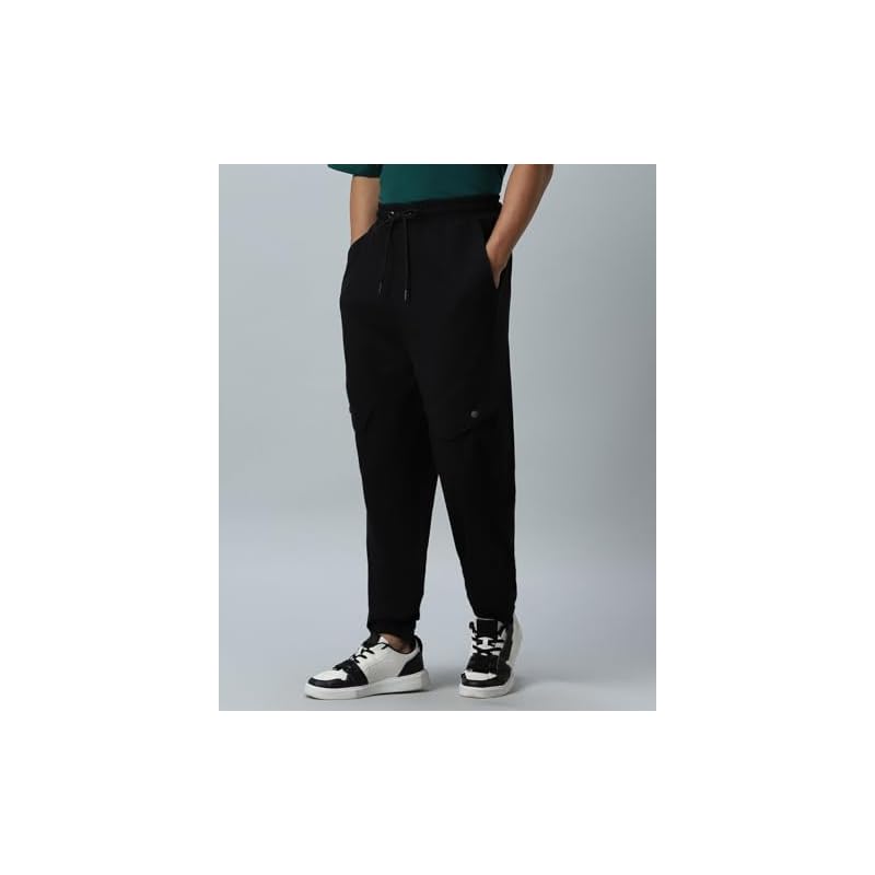 Bewakoof Air . Men' Solid Super Loose Fit Joggers_580389_Black_L
