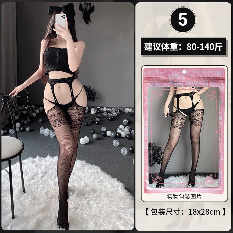 Sex Underwear Large Size Women's Sexy Stockings Hollow Suspender Socks Passion Free Thin Stockings Guanyun County