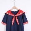Summer Women Navy Shirts Short Sleeve Sailor Collar Pullover White Blouses Patchwork Loose Tops Girl Sweet Clothes College Style