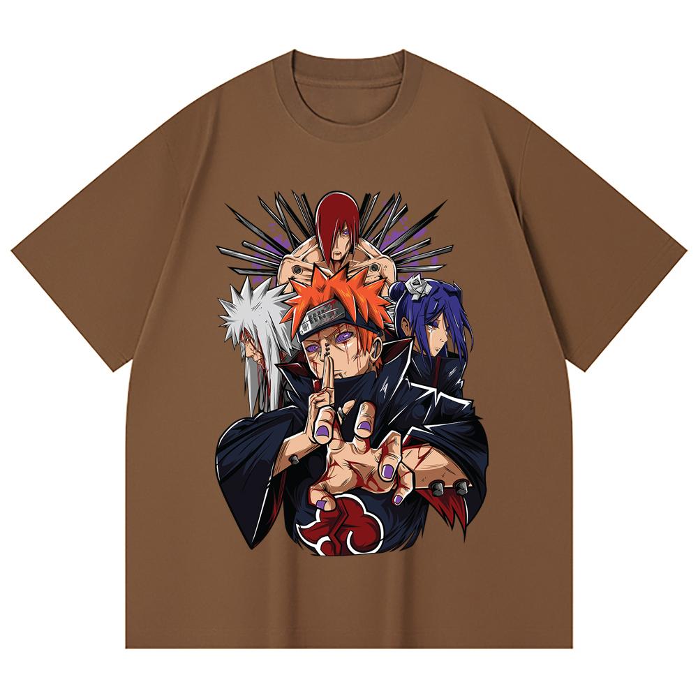 230 Gsm 100% Cotton Naruto V10 Pain Print Unisex Heavy Cotton T Shirt