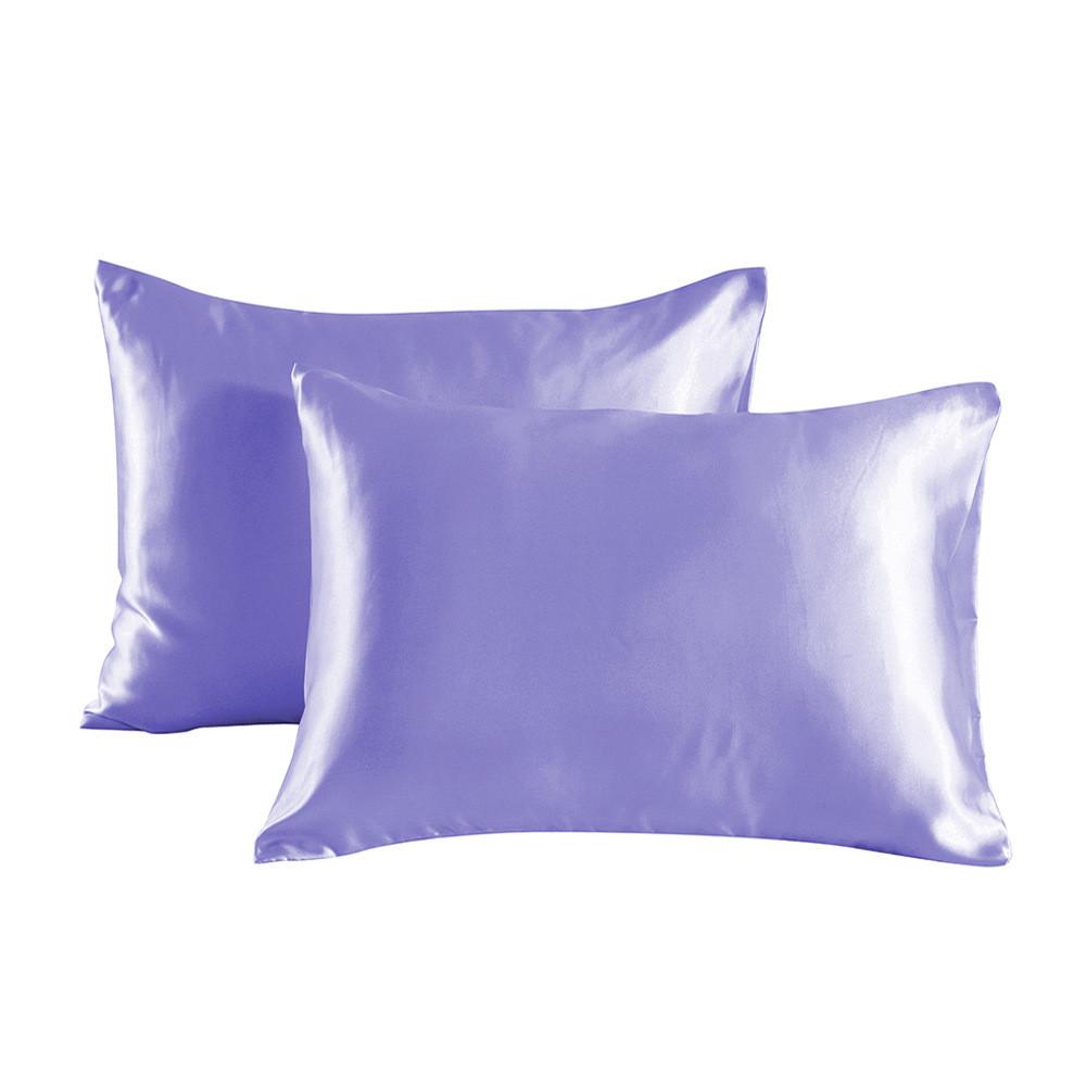 2pcs Soft Smooth Solid Color Double Sided Design Pillowcase With Hidden Zipper