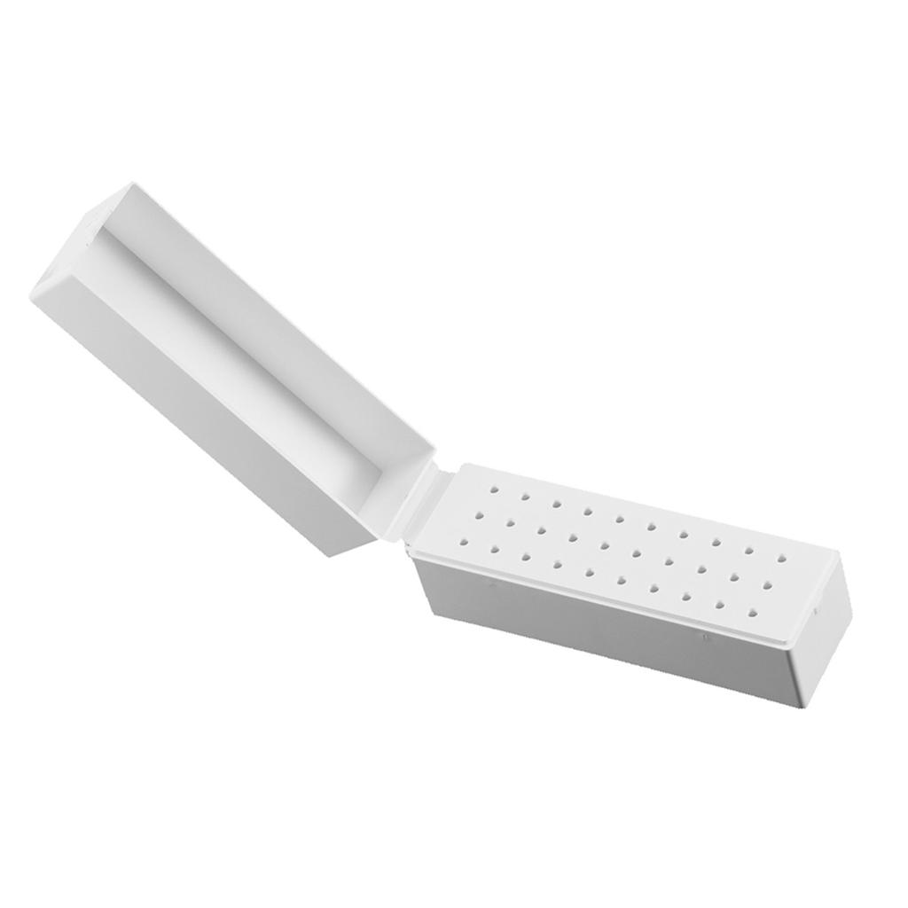 30 Holes Nail Art Drill Grinding Head Bit Display Storage Box Rack Manicure Tool