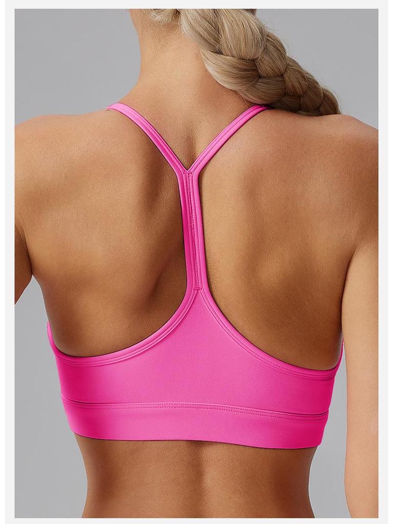Spaghetti Strap Shockproof Sports Bra – Women's Thin, Supportive Yoga Camisole with Nude Feel