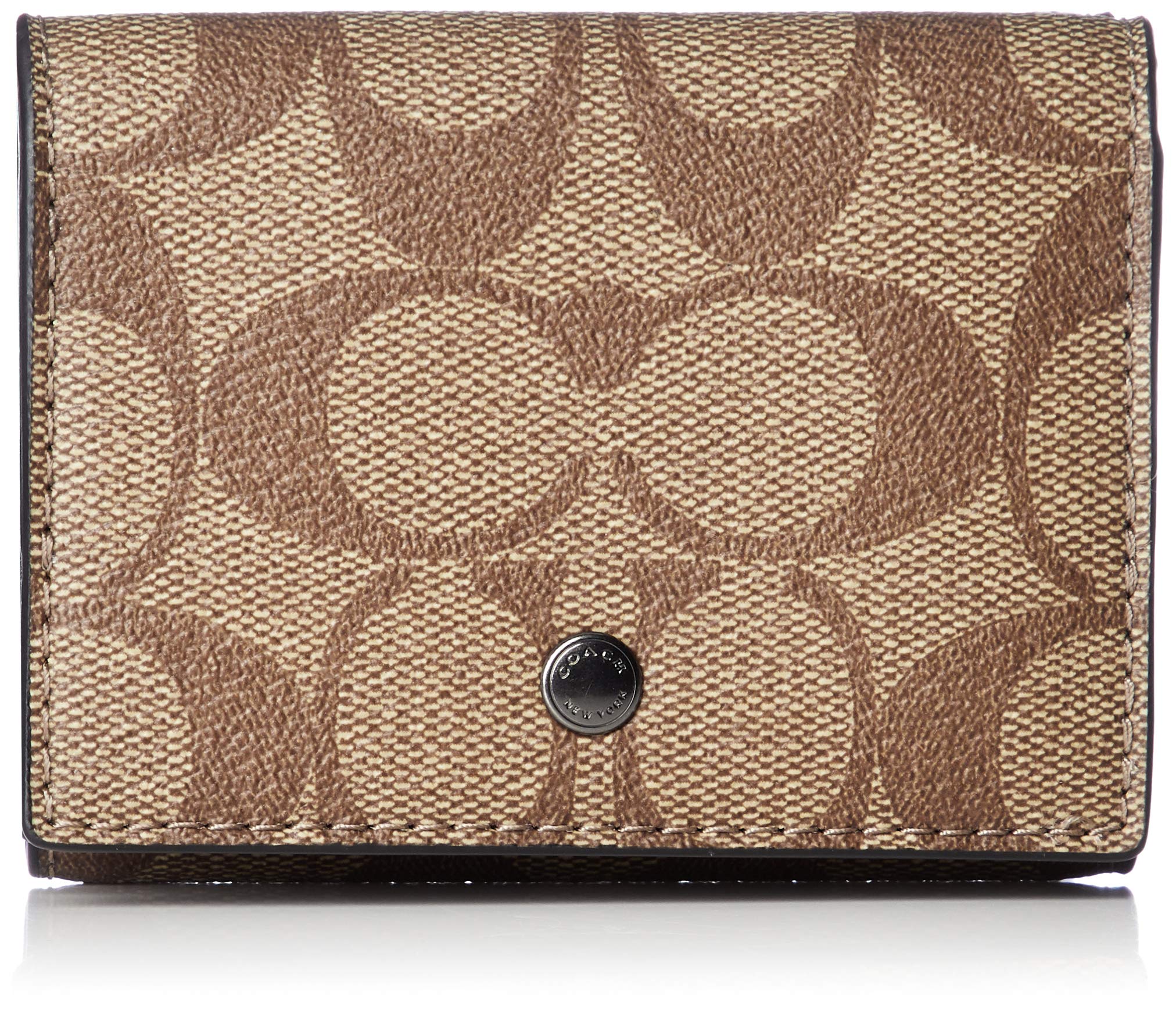 

PVC Coated Wallet [Coach] Canvas/Leather Tri-Fold 77928-1 Women s Qb/Tan [Used]