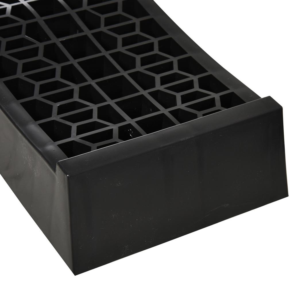 2-Piece Ramp Set, Threshold Ramp, Curb Ramp, Rubber Ramps, 3 Ton Load Capacity, Plastic, Black