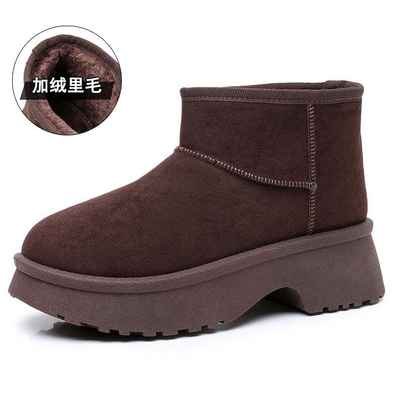 Fashion Women's Snow Boots Fashionable with Thick Velvet and Height Increasing Cotton Shoes for Women's Lightweight Short Boots