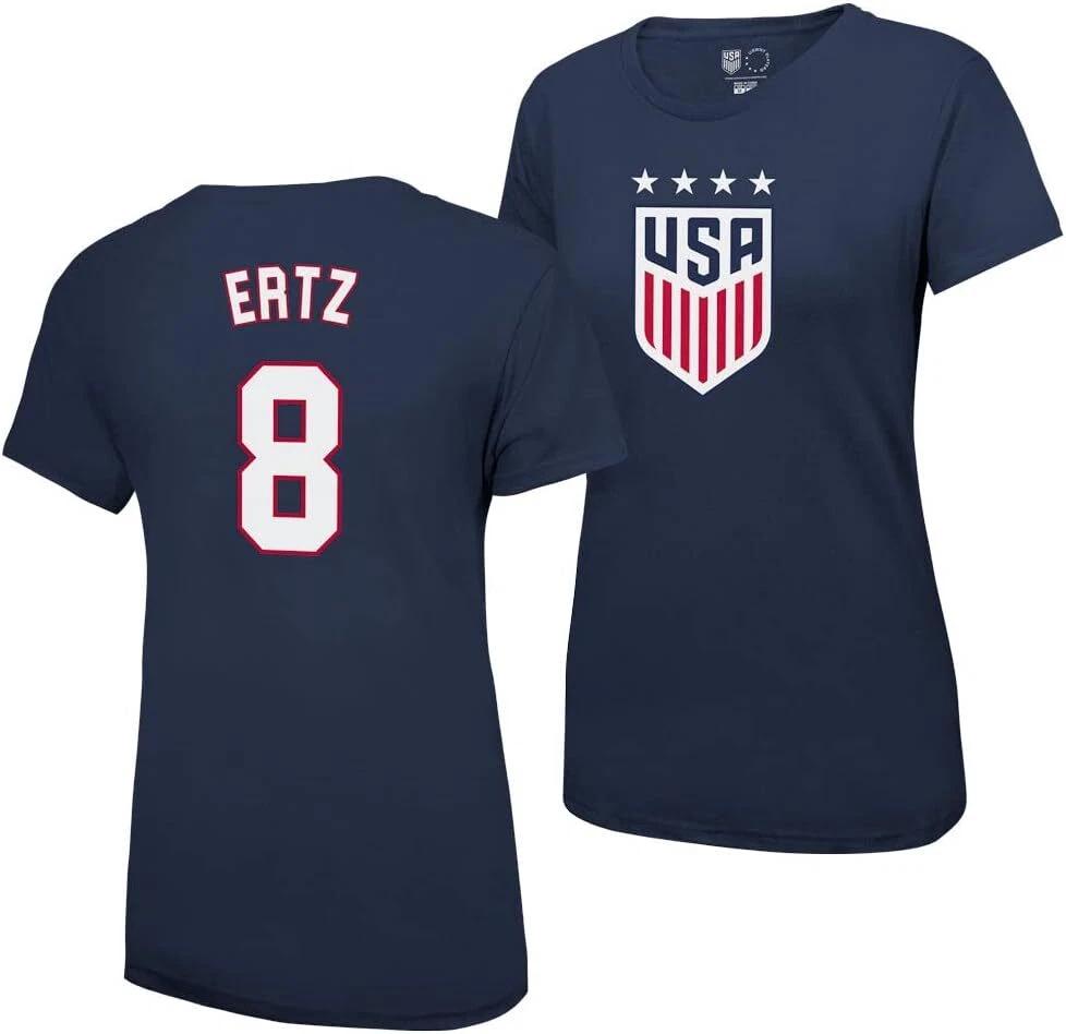 US Soccer Federation USWNT Player Official 4 Star T-Shirt Ertz 8 S