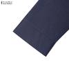 ZANZEA Women Lace Patchwork Casual Turn Down Collar Loose 3/4 Sleeve Blouse