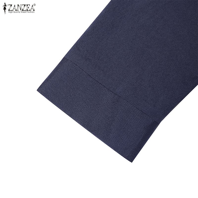 ZANZEA Women Lace Patchwork Casual Turn Down Collar Loose 3/4 Sleeve Blouse