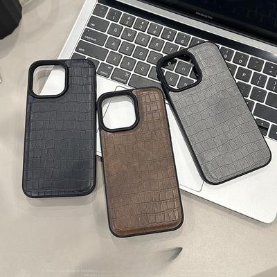 Crocodile Leather Pattern Apple 15 Mobile Phone Case 16promax Retro 12 Suitable for IPhone 13 Personality Trend 11 High End Sense