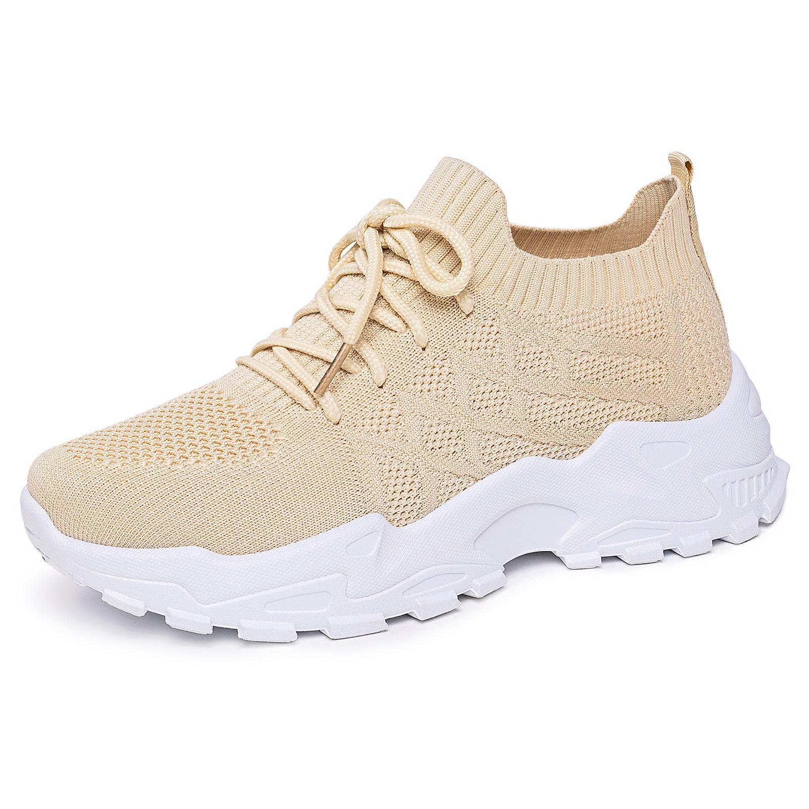 Women s Casual Shoes, Soft-soled High-heel Dad Shoes, Breathable Sports Shoes, Single Shoes 43 хаки