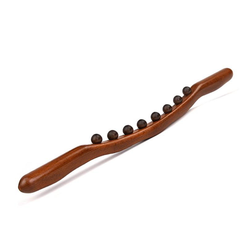 Rolling Beads Universal Back Massage Tendons Scraping Stick Body Point Treatment Guasha Wood Stick Lymphatic Drainage Massager