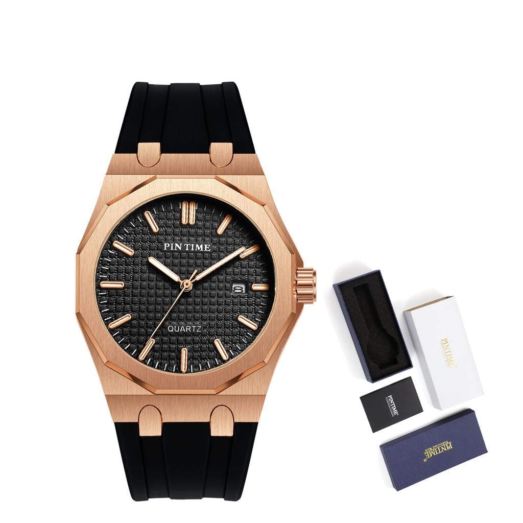 Mens Watches Classic Sports Fashion Design Quartz Movement Silicone Strap 30M Waterpoorf Casual Wirstwatch Elegant Watch