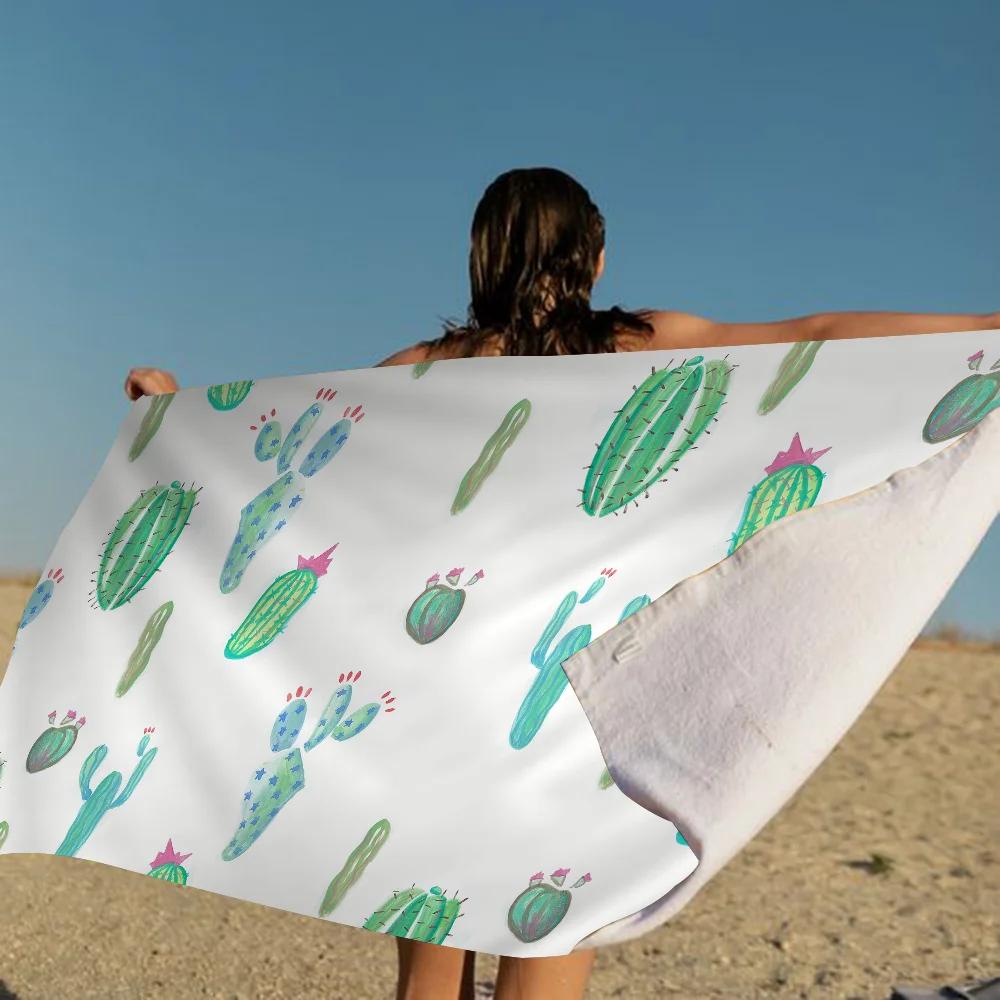 Cartoon Cute Cactus Plant Towel Microfiber Beach Towel Absorbent Quick dry Soft Yoga Swimming Resort Mountain Climbing Towel