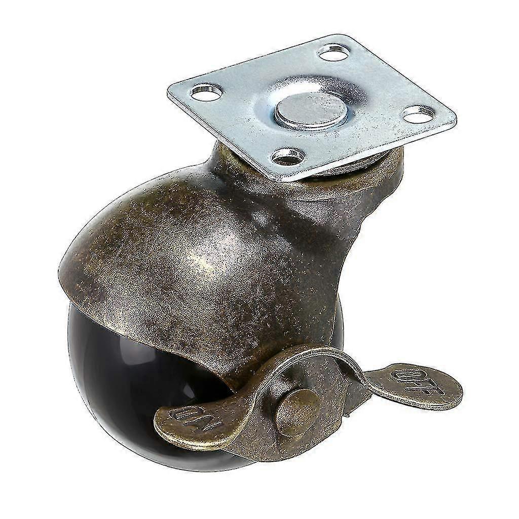 Bronze Ball Wheel, 50mm Ball Casters, Rounded Ball Casters With Brake, Replacement For Furniture, Sofas, Chairs, Cabinets, 4 Pcs - Ri