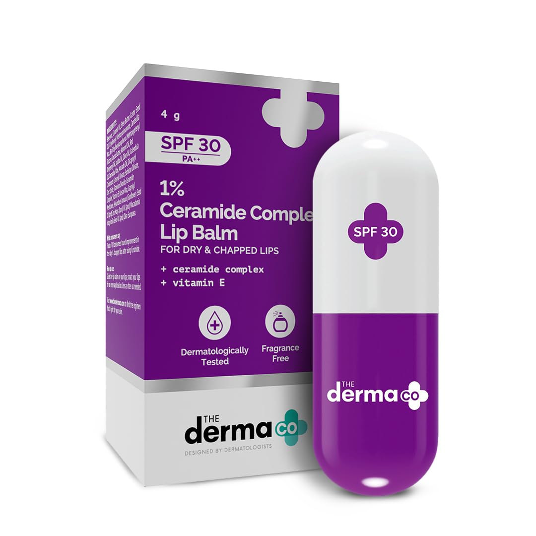 

The Derma Co 1% Ceramide Complex Lip Balm SPF 30 PA++ For Dry Chapped Lips With Sun Protection 4 g Moisturizing Everyday