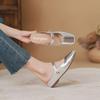 Baotou half slippers women's outer wear 2025 spring and autumn new temperament silver half sandals flat shoes