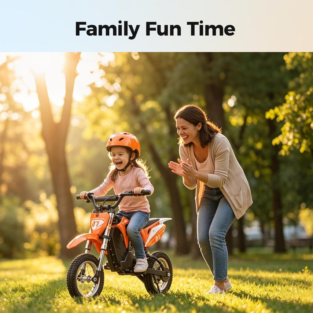 HillMiles MileRocket 1 Kids Electric Dirt Bike 36V 250W 12" Wheels 25km/h Max Speed 20km Range Dual Shock Absorber for Kids Teens