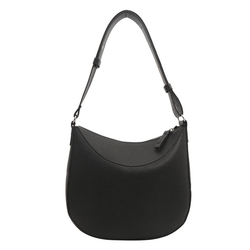 Stylish Spring Womens Shoulder Bag Classic Chic Pu Fabric Small Handbag In Black Khaki Brown And White